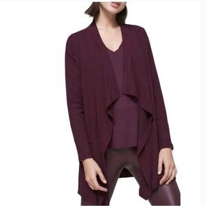 White House Black Market Burgundy Long Cardigan Size M